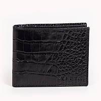 Мужской кожаный кошелек на магнитах Karya 0047-53 маленький черный