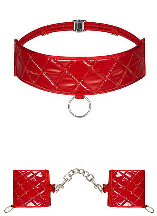 Набір з нашийників та наручників Obsessive Hunteria cuff & chocker O/S, фото 1