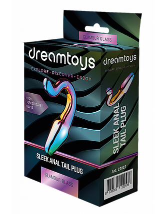 Анальний плаг із боросиліктного скла GLAMOUR GLASS SLEEK ANAL TAIL PLUG, фото 1