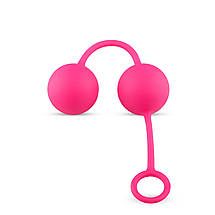 Вагінальні кульки зі зміщеним центром ваги Love Balls With Counterweight - Pink, фото 3