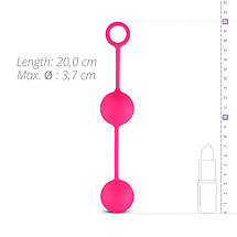 Вагінальні кульки зі зміщеним центром ваги Love Balls With Counterweight - Pink, фото 6