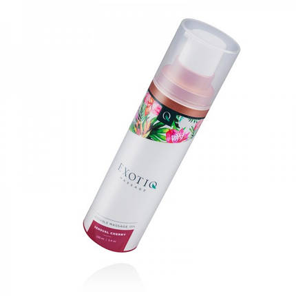 Олія для масажу їстівна з ароматом та смаком вишні, 100 мл Exotiq Massage Oil Sensual Cherry -, фото 3