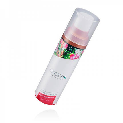 Олія для масажу їстівна з ароматом та смаком полуниці,100 мл Exotiq Massage Oil Sweet Strawberry, фото 3
