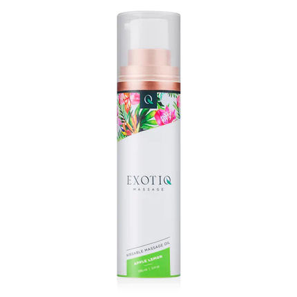 Олія для масажу їстівна з ароматом та смаком яблука та лимона Exotiq Massage Oil Apple Lemon -, фото 1