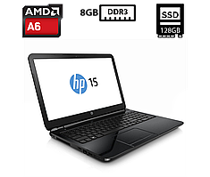 Ноутбук HP Laptop 15-g080nr/15,6"TN(1366x768)/AMD A6-6310 1.80GHz/8GB DDR3/ SSD 128GB/AMD Radeon R4 Graphics