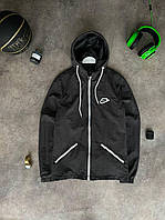Мужская ветровка Nike темно-серая с белым осенняя Куртка Найк из плащевки на осень (G)