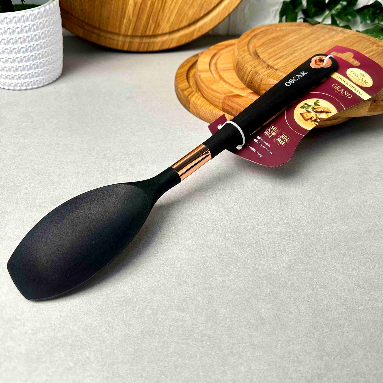 Глибока силіконова кухонна лопатка 32.8 см Oscar