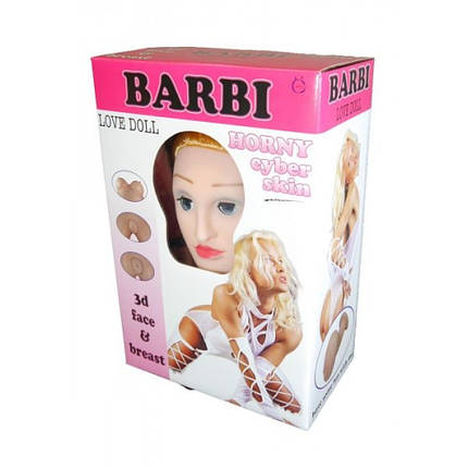 Надувна лялька "BARBI-3D" із вставкою з кібершкіри та вібростимуляцією, фото 1