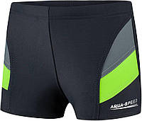 Плавки-боксери для хлопців Aqua Speed ANDY 5607 чорний, сірий, зелений дит 140см