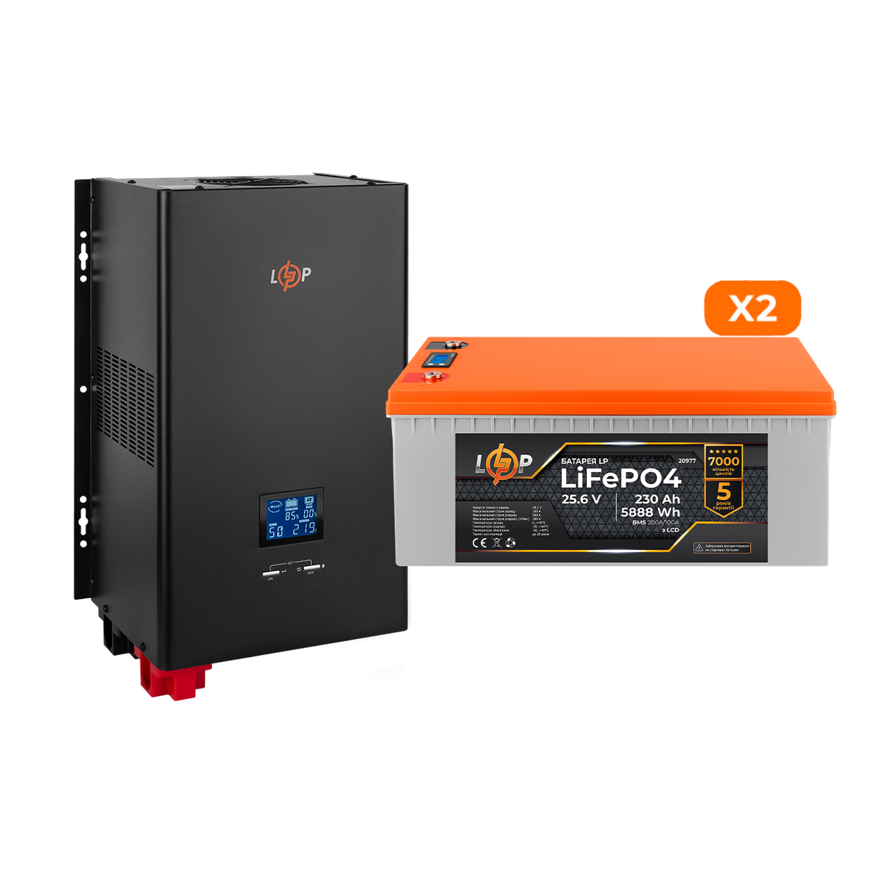 Комплект резервного живлення LP (LogicPower) ДБЖ + літієва (LiFePO4) батарея (UPS W5000+ АКБ LiFePO4 5888W)