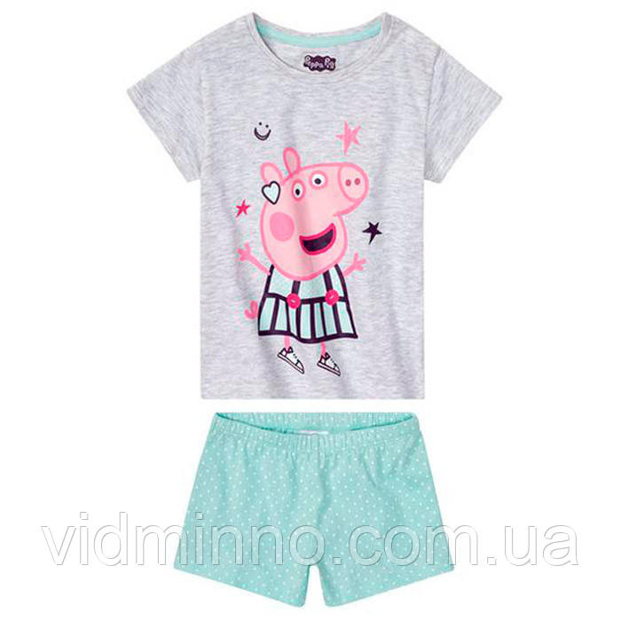Літня піжама (футболка + шорти) Peppa Pig на дівчинку р.86-92, 12-24 місяців