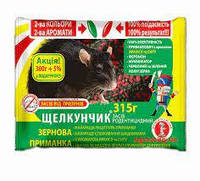 Засіб від гризунів Щелкунчик зерно пакет 315 г (арахіс і сир)