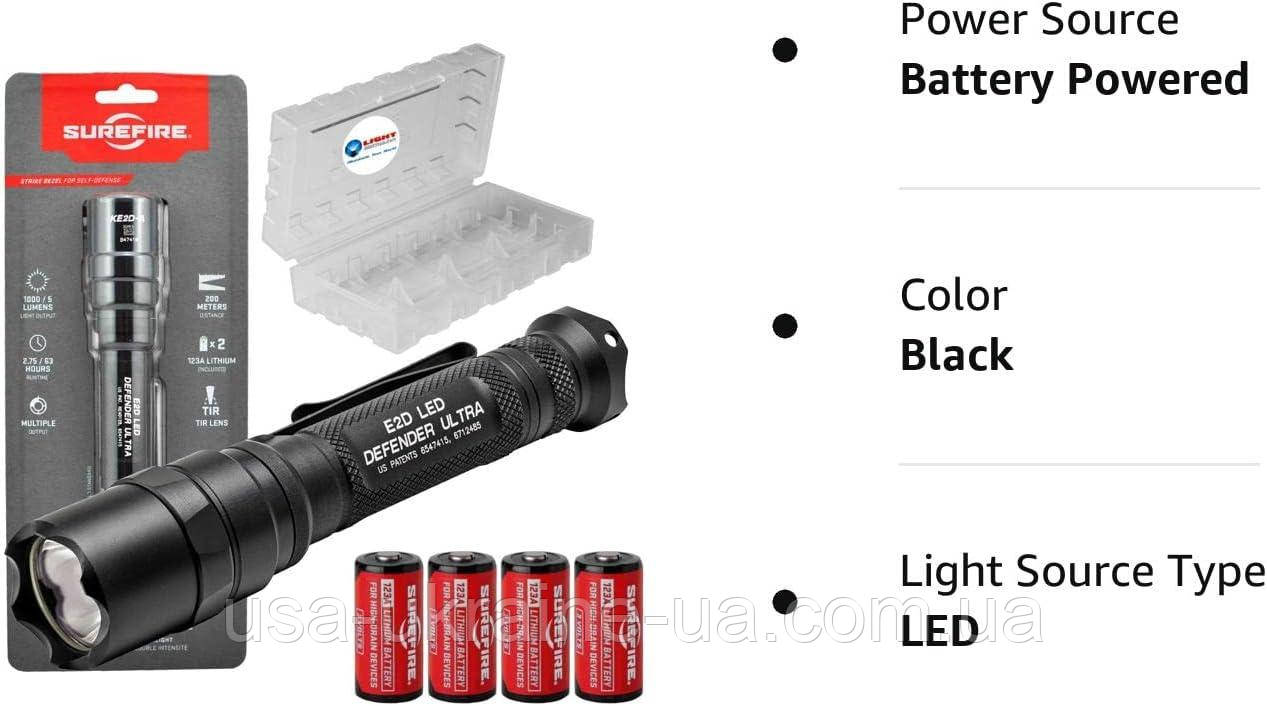 Комплект тактического светодиодного фонаря SureFire E2D Defender E2DLU, 1000 люмен - фото 8 - id-p1942661548