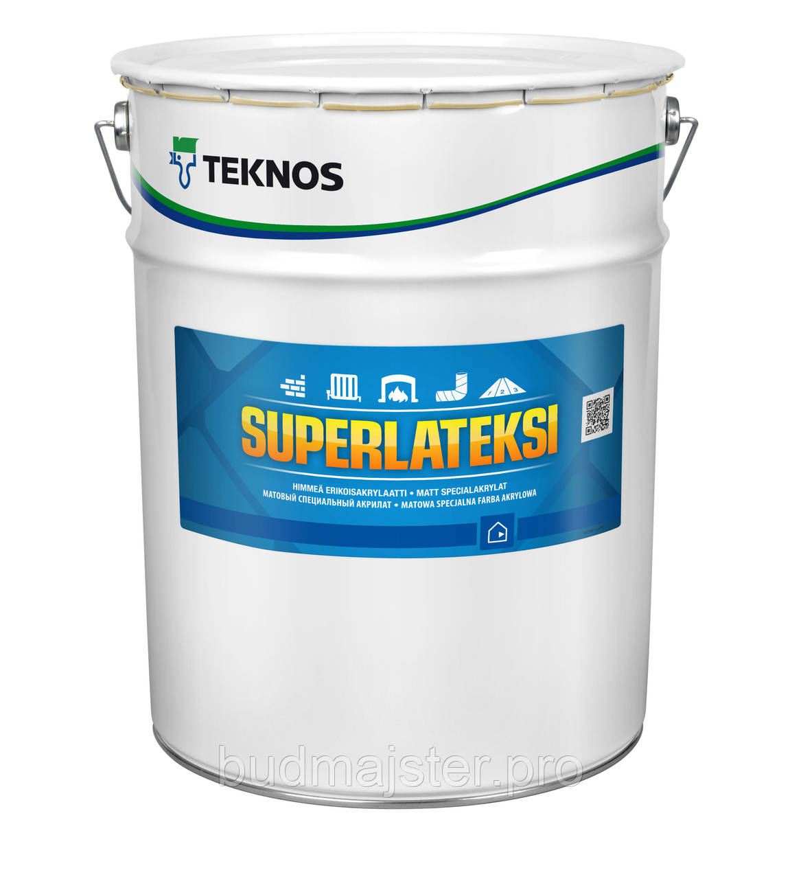 Фарба латексна TEKNOS SUPERLATEKSI, 18 л Б1