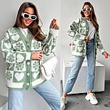 Кардиган кофта на ґудзиках із серцем і квіткою Туреччина, фото 2