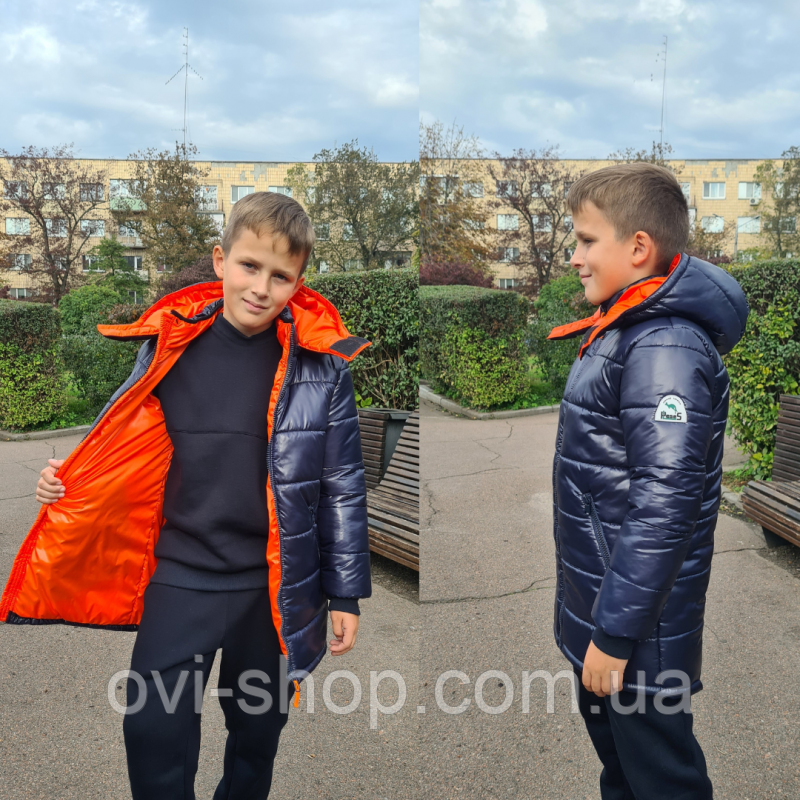 Довгий зимовий пуховик для хлопчика «Брендон»