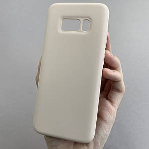 Чохол для Samsung Galaxy S8 силікон кейс чохол з мікрофіброю на телефон самсунг с8 пудровий r4e