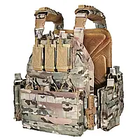 Тактическая плитоноска 14 подсумков, YAKEDA с быстрым сбросом Cordura 1000D мультикам.Бронежилет для ЗСУ