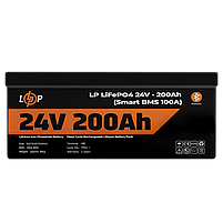 Акумулятор LP LiFePO4 24V (25,6V) - 200 Ah (5120Wh) (Smart BMS 100А) з BT пластик для ДБЖ, фото 3