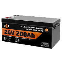 Акумулятор LP LiFePO4 24V (25,6V) - 200 Ah (5120Wh) (Smart BMS 100А) з BT пластик для ДБЖ, фото 4
