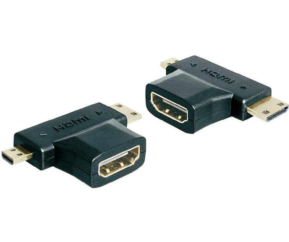 Купить Переходник miniHdmi папа - microHdmi папа - Hdmi мама, цена 177 ...
