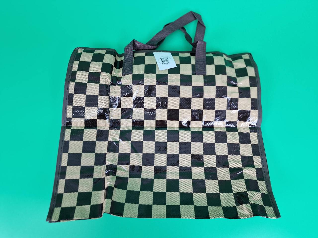 Сумка господарська, поліпропіленова, з кольоровим малюнком No3 Шахи+круги (50x34x22) (1 шт.), фото 1