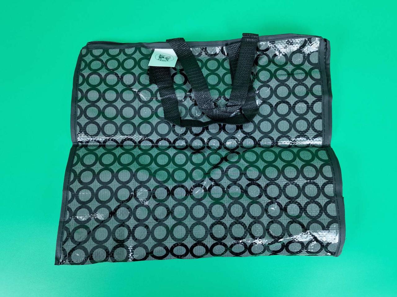 Сумка господарська, поліпропіленова, з кольоровим малюнком No4 Шахи+круги (55x48x27) (1 шт.), фото 1