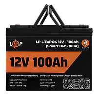 Акумулятор LP LiFePO4 12V (12,8V) - 100 Ah (1280Wh) (Smart BMS 100А) з BT пластик для ДБЖ, фото 3