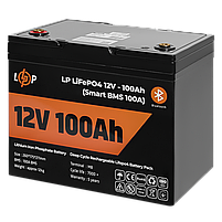 Акумулятор LP LiFePO4 12V (12,8V) - 100 Ah (1280Wh) (Smart BMS 100А) з BT пластик для ДБЖ, фото 4