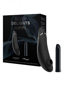 Набір секс іграшок Womanizer&We-Vibe Silver Delights Collection чорний із сріблястими вставками