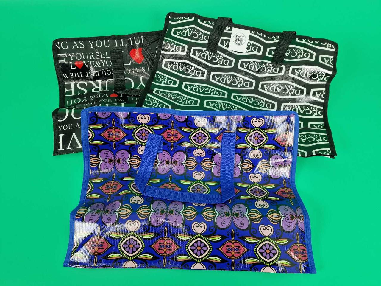 Сумка господарська, поліпропіленова, з кольоровим малюнком No1 Кольорова (38x34x18) (1 шт.), фото 1