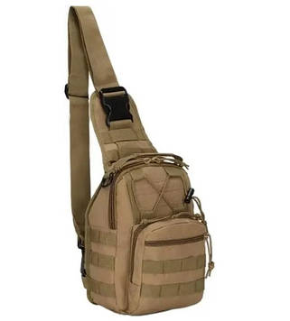 Сумка рюкзак тактична Solve через плече, 6 літрів койот.PeremogaUA
