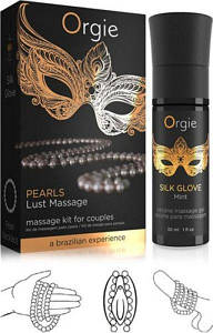 Набір для перлинного масажу Orgie "PEARLS LUST MASSAGE SET" інтимний гель та намисто з перлин