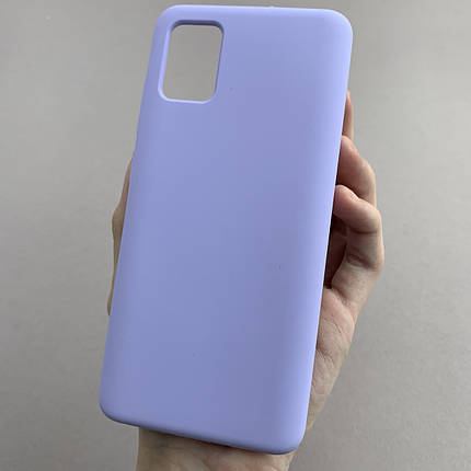 Чохол для Samsung Galaxy A51 силікон кейс чохол з мікрофіброю на телефон самсунг а51 бузковий r4e, фото 1