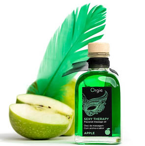 Набір Orgie Sexy Therapy: їстівне масажне масло "ЯБЛОКО" + перо