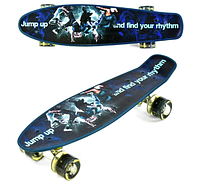 Скейт пенні борд Р 13780 Best Board (дошка=55см, колеса PU, світяться, d=6см), сині