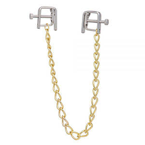 Затискачі на соски Nipple play квадратні Gold Cnain