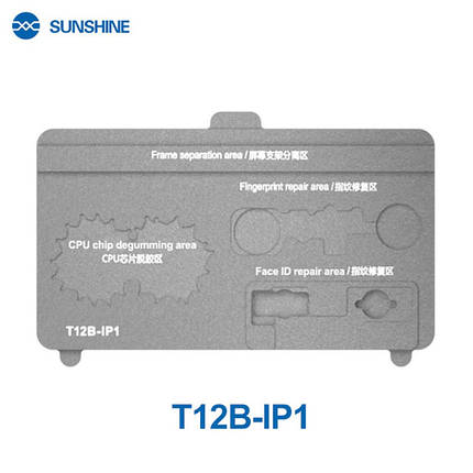 Нижній підігрів Sunshine SS-T12B IP1 для ремонту Face ID / CPU / відбитка пальців / розділення рамки дисплея, фото 1