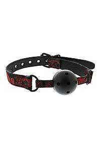 Кляп чорний Dream Toys Blaze Deluxe з червоним візерунком у вигляді вишивки