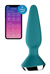 Анальна пробка з двома моторами та керуванням з телефону Satisfyer Plug-ilicious 1 Petrol, зелений