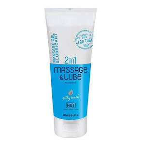 Масажний гель та лубрикант HOT Massage & Glide Gel 2in1 шовковий дотик, 200 мл