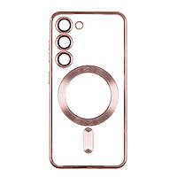 Чехол TPU Metallic Full Camera with Magsafe для Samsung Galaxy S23 Цвет Rose Gold