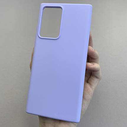 Чохол для Samsung Galaxy Note 20 Ultra силікон кейс чохол з мікрофіброю на самсунг нот 20 ультра бузковий r4e, фото 1