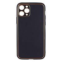 Чехол для iPhone 11 Pro Leather Gold with Frame without Logo Цвет 1 Black