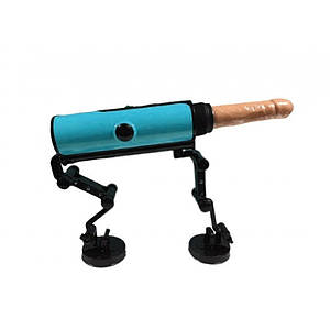 Секс-машина з фрикціями, підігрівом та пультом управління Blue-Punk, ABS, синя, 36 см