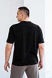 Чоловіча однотонна футболка чорна Україна, фото 2