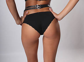 Пояс для панчох Candy Hero S12, з бантиками, ручна робота, еко шкіра, червоний, фото 4