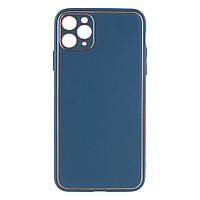 Чехол Leather Gold with Frame without Logo для iPhone 11 Pro Max Цвет 14, Navy Blue