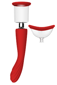 Подвійний вібратор з 2 вакуумними насадками Dream Toys RED REVOLUTION GEORGIA