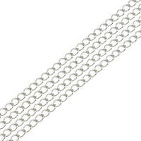 Ланцюжок на метраж Finding Ланцюг пласке плетіння Сталистий 3.6 мм